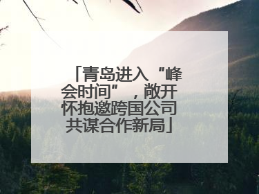 青岛进入“峰会时间”，敞开怀抱邀跨国公司共谋合作新局