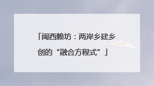 闽西赖坊：两岸乡建乡创的“融合方程式”