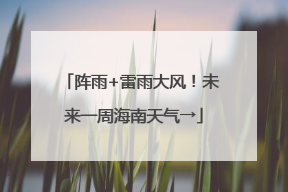 阵雨+雷雨大风！未来一周海南天气→