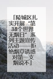 陵城区扎实开展“第38个世界无烟日”系列主题宣传活动——拒绝烟草诱惑 对第一支烟说不