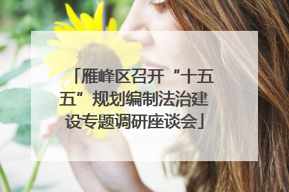 雁峰区召开“十五五”规划编制法治建设专题调研座谈会