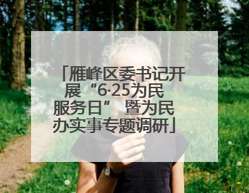 雁峰区委书记开展“6·25为民服务日” 暨为民办实事专题调研