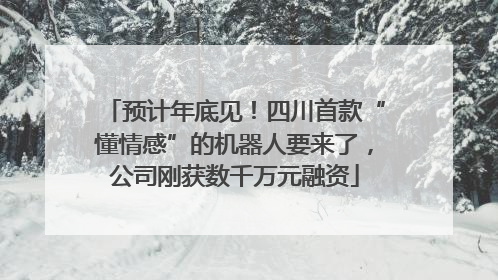 预计年底见！四川首款“懂情感”的机器人要来了，公司刚获数千万元融资