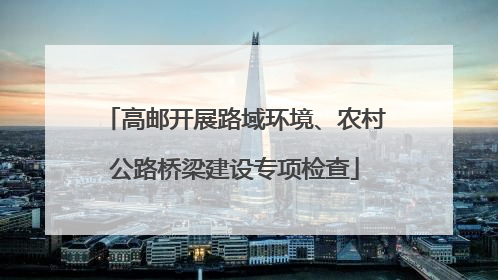 高邮开展路域环境、农村公路桥梁建设专项检查