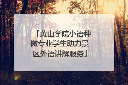黄山学院小语种微专业学生助力景区外语讲解服务