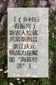（乡村行·看振兴）新农人绘就共富新图景 浙江庆元统战力量赋能“海拔经济”