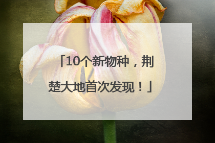 10个新物种，荆楚大地首次发现！