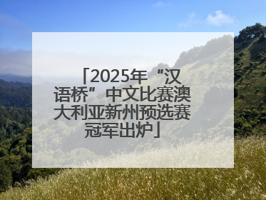 2025年“汉语桥”中文比赛澳大利亚新州预选赛冠军出炉