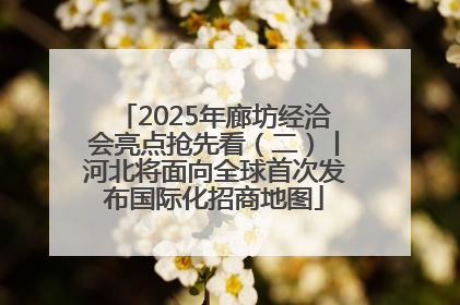 2025年廊坊经洽会亮点抢先看（二）丨河北将面向全球首次发布国际化招商地图