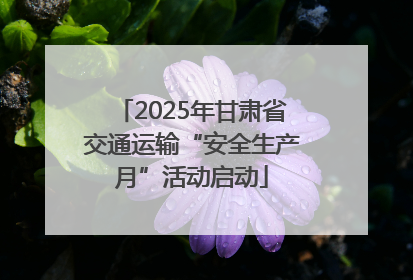 2025年甘肃省交通运输“安全生产月”活动启动