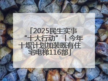 2025民生实事“十大行动”丨今年十堰计划加装既有住宅电梯116部