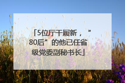 5位厅干履新，“80后”的他已任省级党委副秘书长